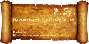 Marusinecz Szilvánusz névjegykártya